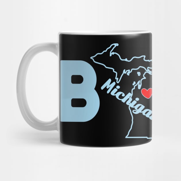 Michigan Born with State Outline of Michigan in the word Born by tropicalteesshop